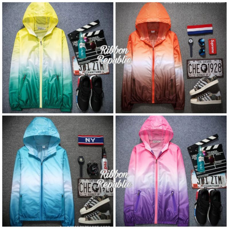 Jaket Gradasi Couple Seragam Kembaran Keluarga Sport Running Cycling Jacket Sepeda Lari Pria Wanita-2