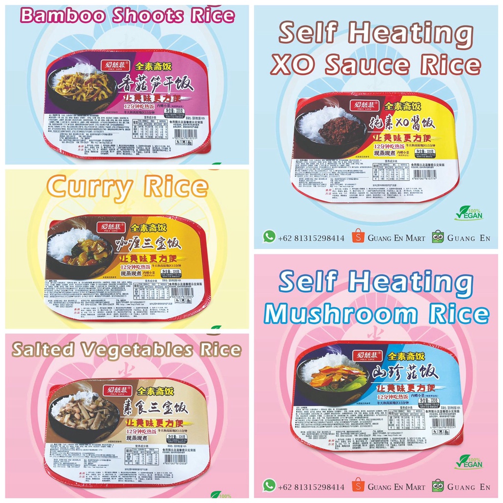 

Hotpot Claypot Self Heating Instant Rice Vegan Nasi Instan Vegetarian