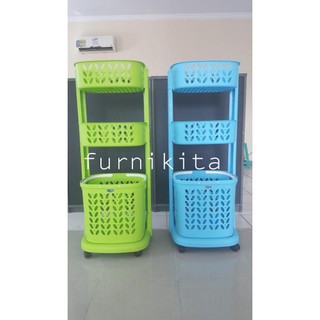  KERANJANG  BAJU  RAK SERBAGUNA LAUNDRY BASKET ROVEGA SUSUN  3 