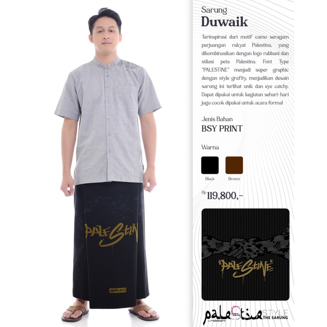 Sarung Rabbani Palestine Original Sarung Palestina Banyak Motif Fashion Pakaian Perlengkapan Sholat Muslim Pria