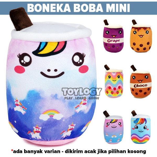 Boneka Minuman Boba Bubble Milk Tea Brown Sugar Pony Unicorn Rainbow