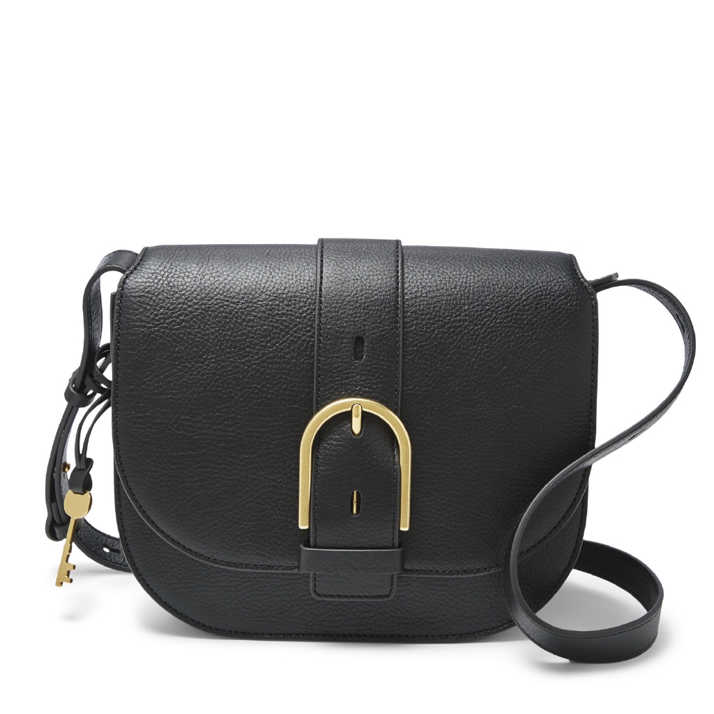 Fossil Wiley Saddle Bag Leather Black ZB7957-001 Tas Wanita