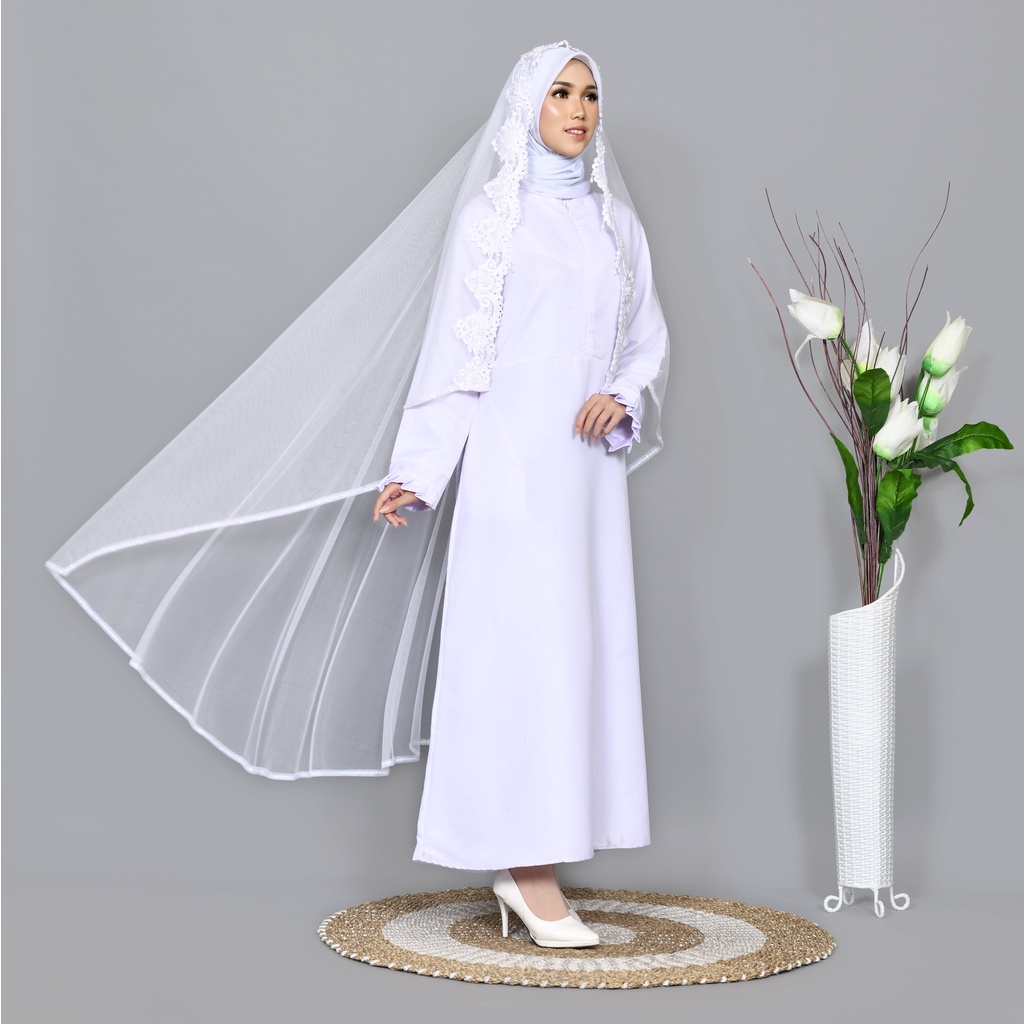 Slayer pengantin BORDIR NEW veil payet Mutiara veil sunting pelaminan wedding aksesoris fashion muslimah Hijab manten kerudung berkualtis