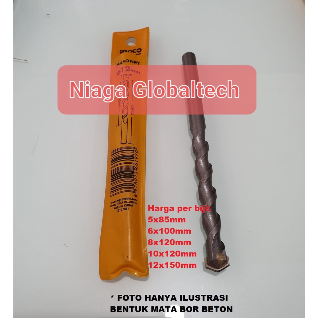 INGCO MATA BOR BETON BOR TEMBOK MASONRY DRILL BIT INGCO 5 6 8 10 12MM