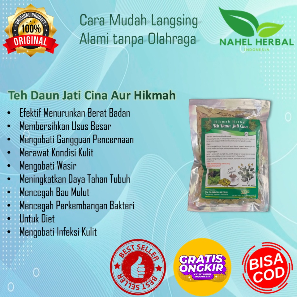 Teh Herbal Daun Jati Cina Original 100% Alami - Jamu Pelangsing Untuk Turunkan Berat Badan - Obat Di