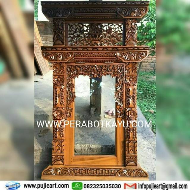 Jendel Kayu Jati Ukir Minimalis / Jendela Gebyok Kombinasi Kaca Murah / Jendela Gebyok Ukir Jepara