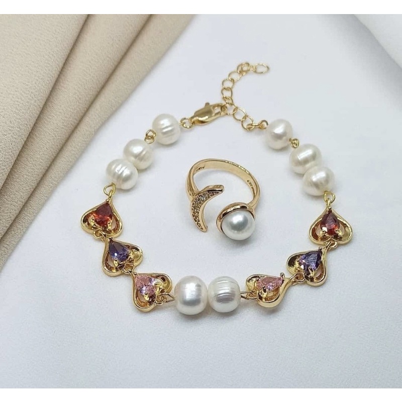 SET PERHIASAN MUTIARA LOMBOK ASLI || Gelang Wanita || Cincin Wanita || Perhiasan Murah || perhisan m