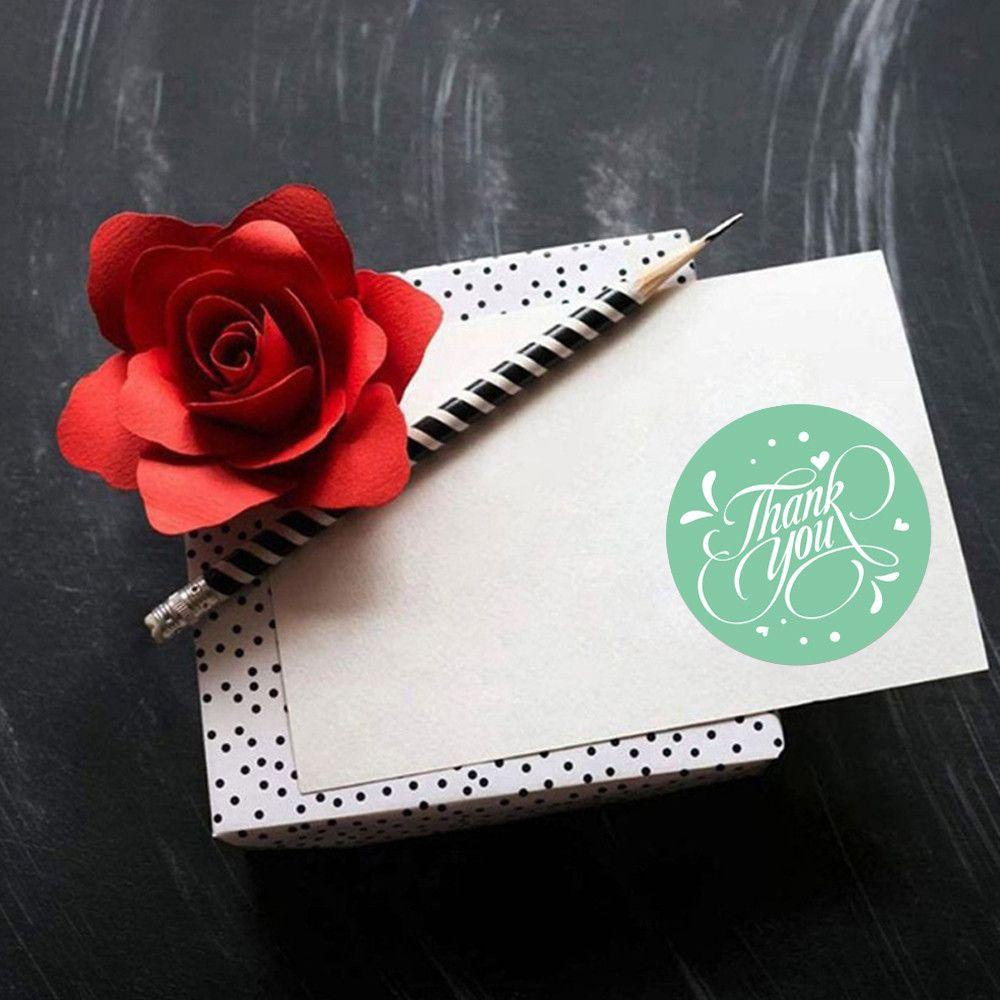 Solighter Thank You Stiker DIY Perlengkapan Pesta Donat Amplop Kemasan Packaging Label Segel