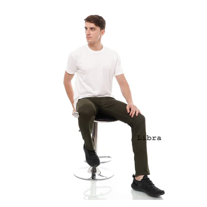 Uniqlo Celana Panjang Pria Celana Chino Panjang Cowok Warna G TS204  Chino Libra Premium Green Army
