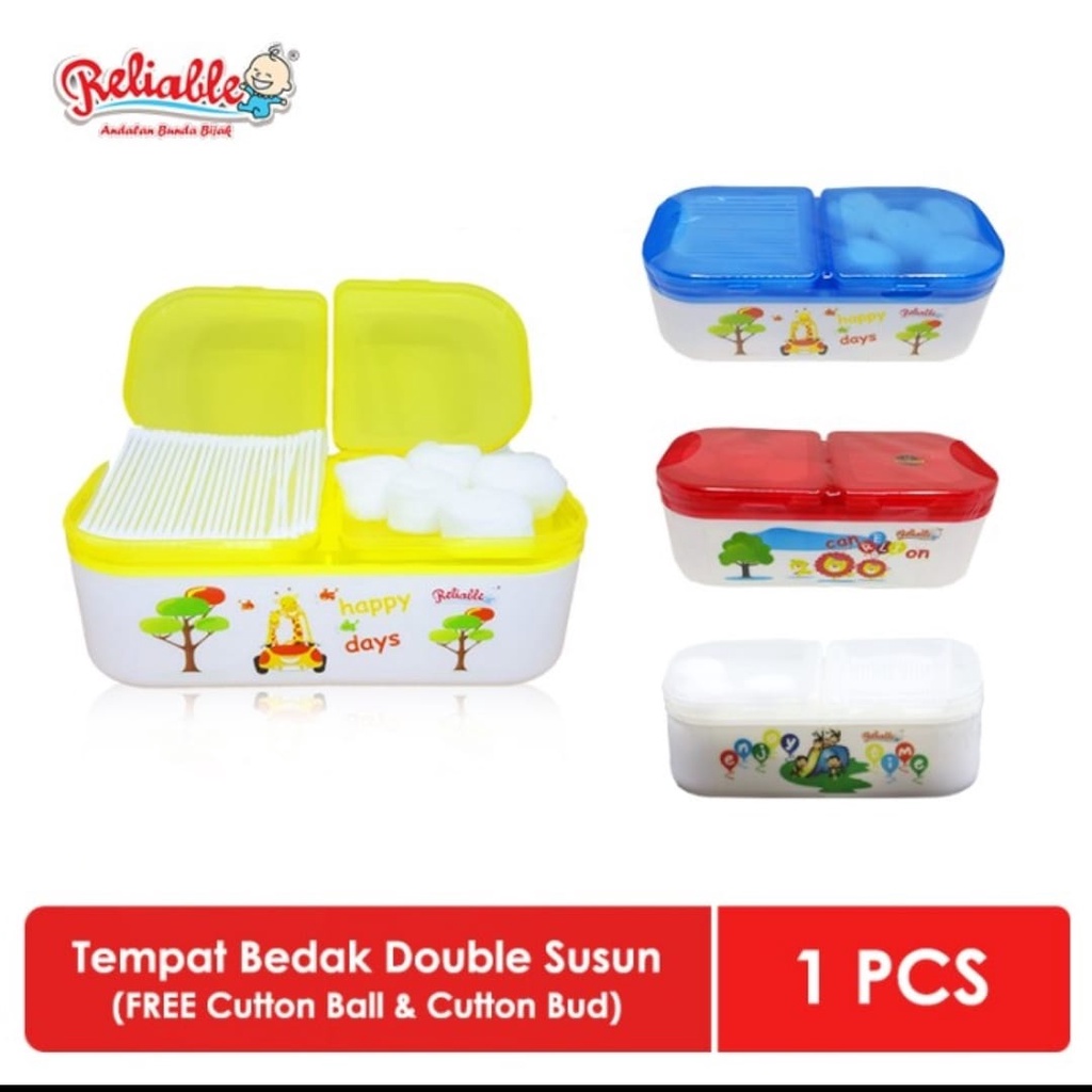 RELIABLE MURAH TEMPAT BEDAK BAYI  SUSUN DOUBLE  / BULAT SINGLE POWDER CASE RTB400 RTB100 RTB300 RTB10500 POWDER CASE