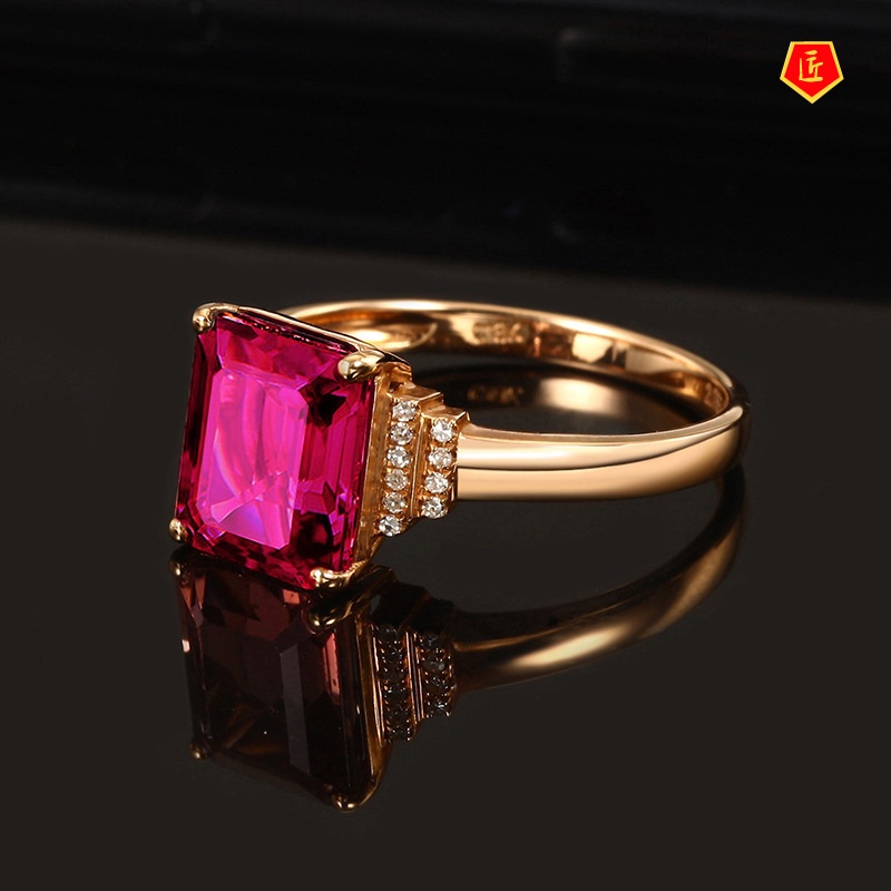 [Ready Stock]Luxury Natural Red Crystal Ring Female Fashion