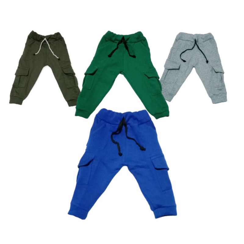 Celana Cargo Anak Usia 0-5 Tahun Size S M L Celana Jogger Anak Bahan Plecce Masa kini