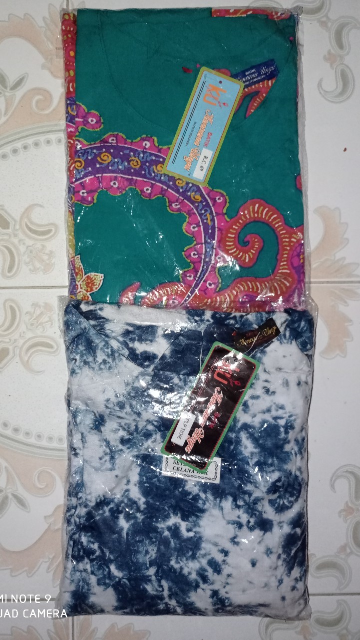 Setelan Celana Panjang Lengan Panjang Batik Kencana Ungu Hitam