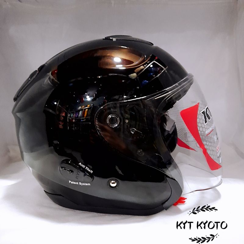 HELM KYT KYOTO SOLID HITAM METALIK HELM 100% ORIGINAL