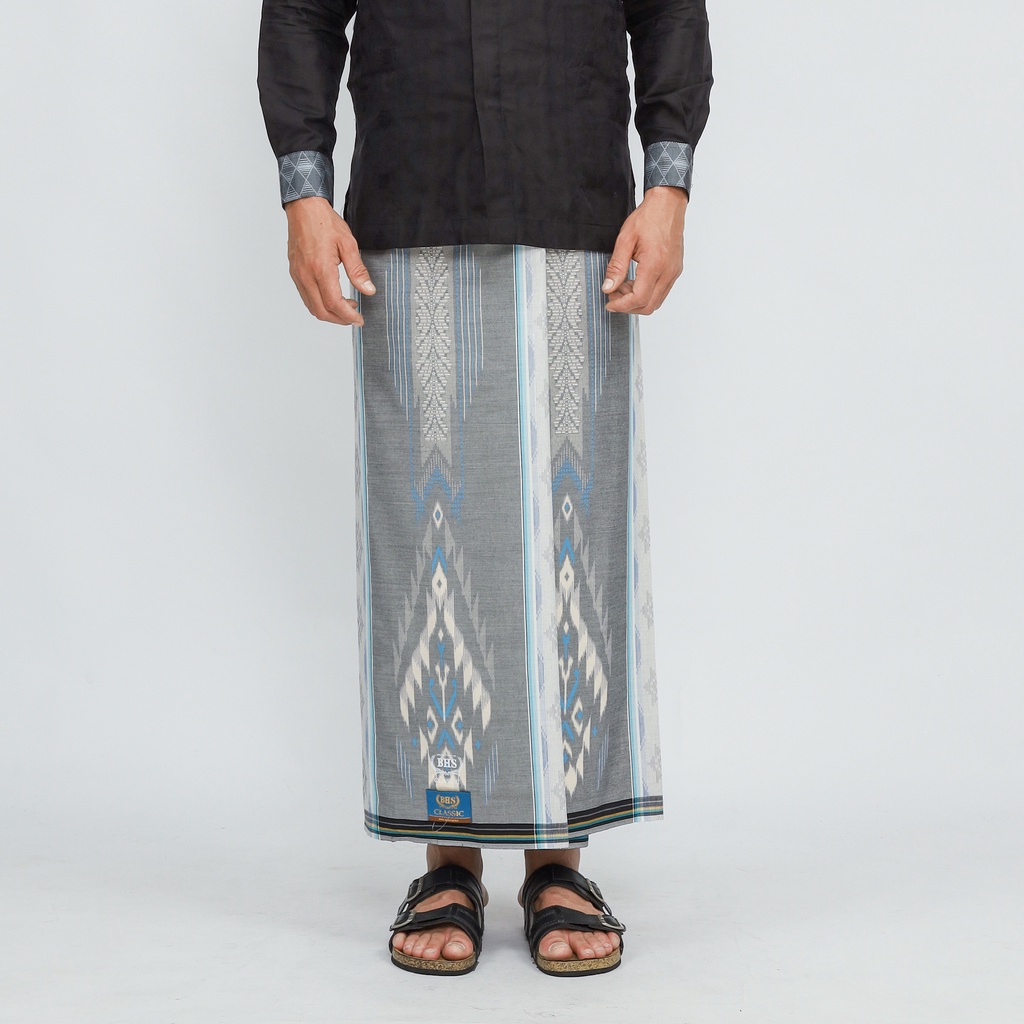 Sarung BHS Classic Gold Motif DKC Putih Biru / BHS CLASSIC