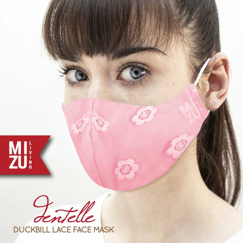 [SALE] MIZU DENTELLE Lace Face Mask Embroidery Masker Renda Kain Organza Bordir 3Ply Cuci REUSABLE