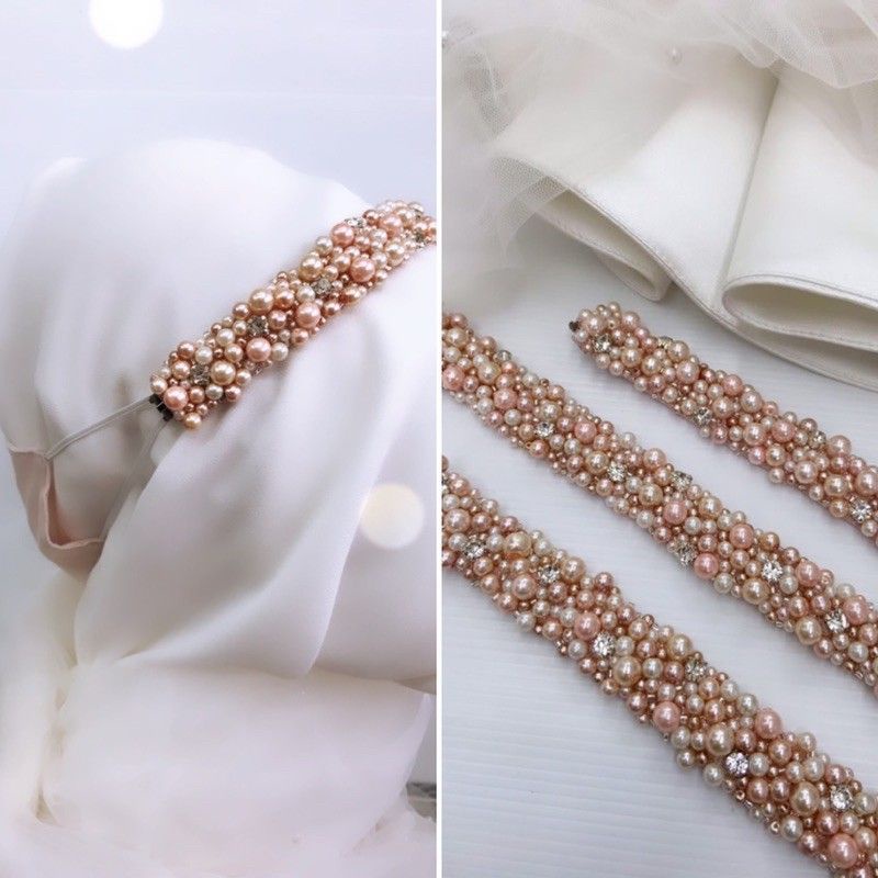 KONEKTOR MASKER MUTIARA GOLD MEWAH UNTUK PESTA KONDANGAN ACARA HIJAB HEADLOOP ACC MASKER MASK HOOK