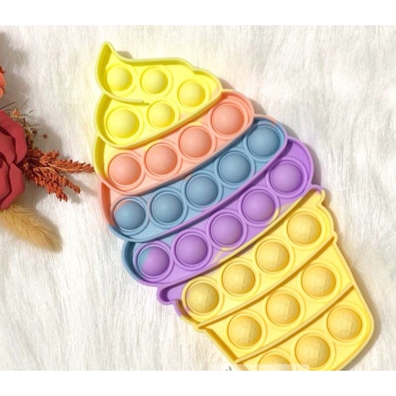POP IT RAINBOW FIDGET TOYS Mainan Anak Edukasi Murah Pop Its Unicorn New Fidget Push Bubble Kids Kid-Cupcone
