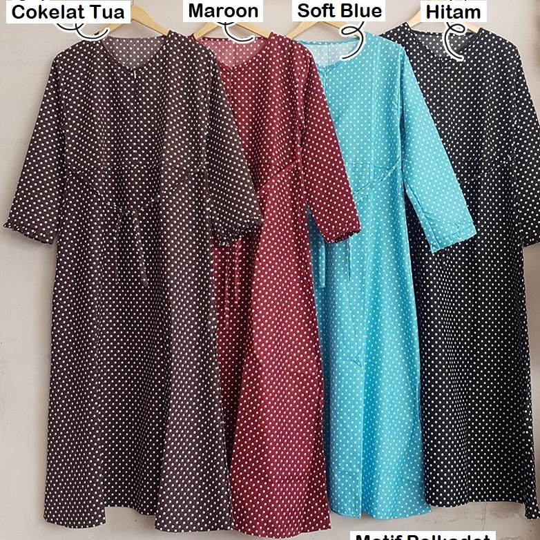 GAMIS KATUN JUMBO JEPANG MOTIF SUNRISE RASTI ETNIK RETRO POLKADOT VINTAGE MAYUNG BUSUI