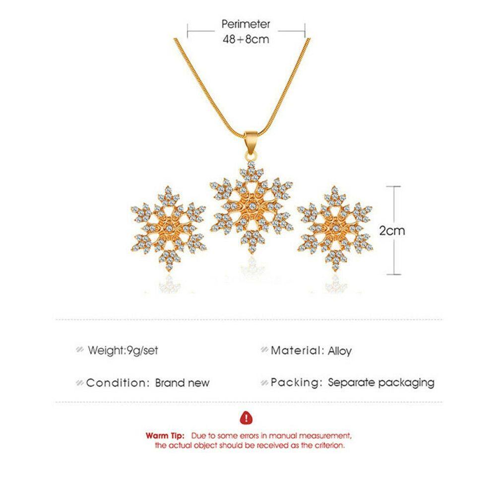 Solighter Snowflake Pendant Kalung Fashion Pernikahan Perhiasan Elegan