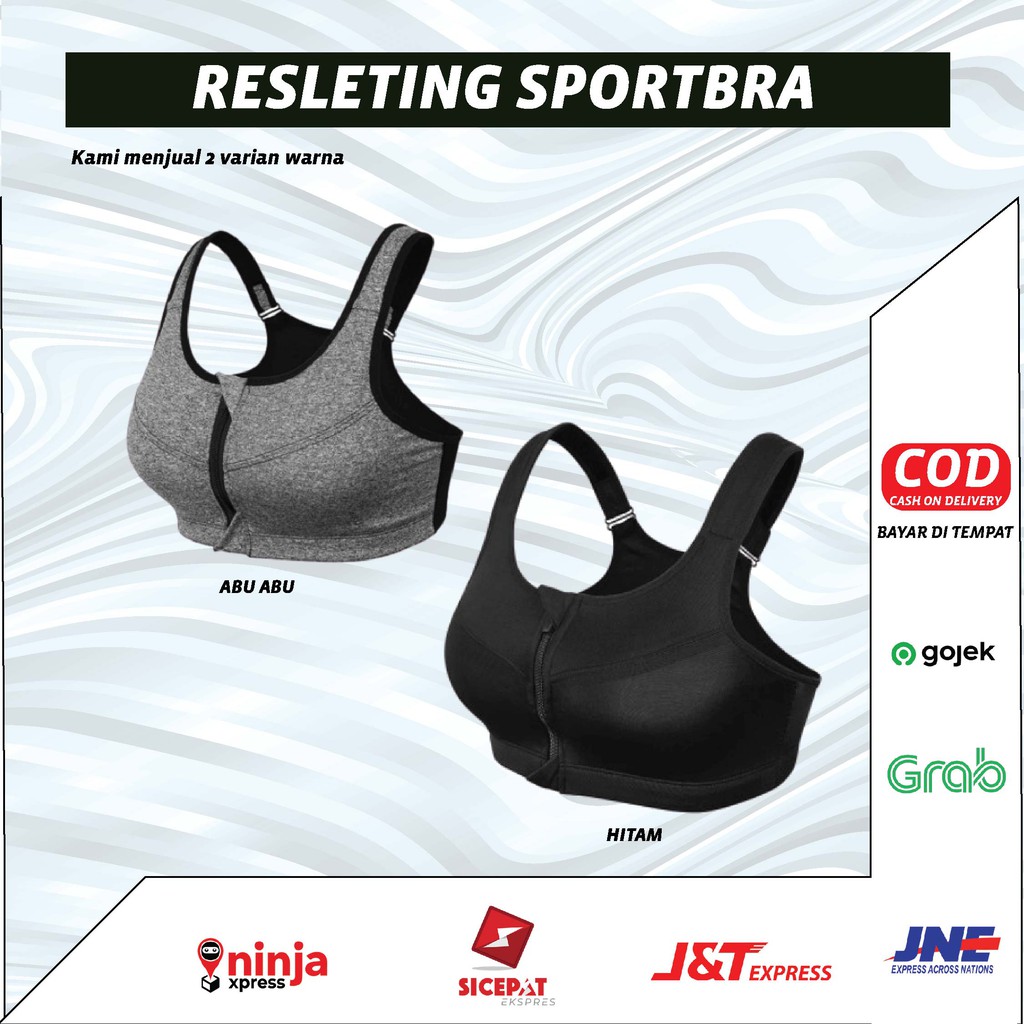 GSP Sport Bra BH Senam Yoga BH GYM Fitness Olahraga Bra Zipper Resleting Depan Pakaian Dalam Wanita