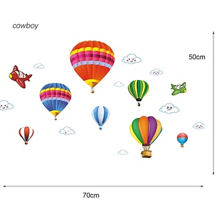 Comely 1 Pc Hot Air Balloons Wall Decals Cartoon Smooth Surface with