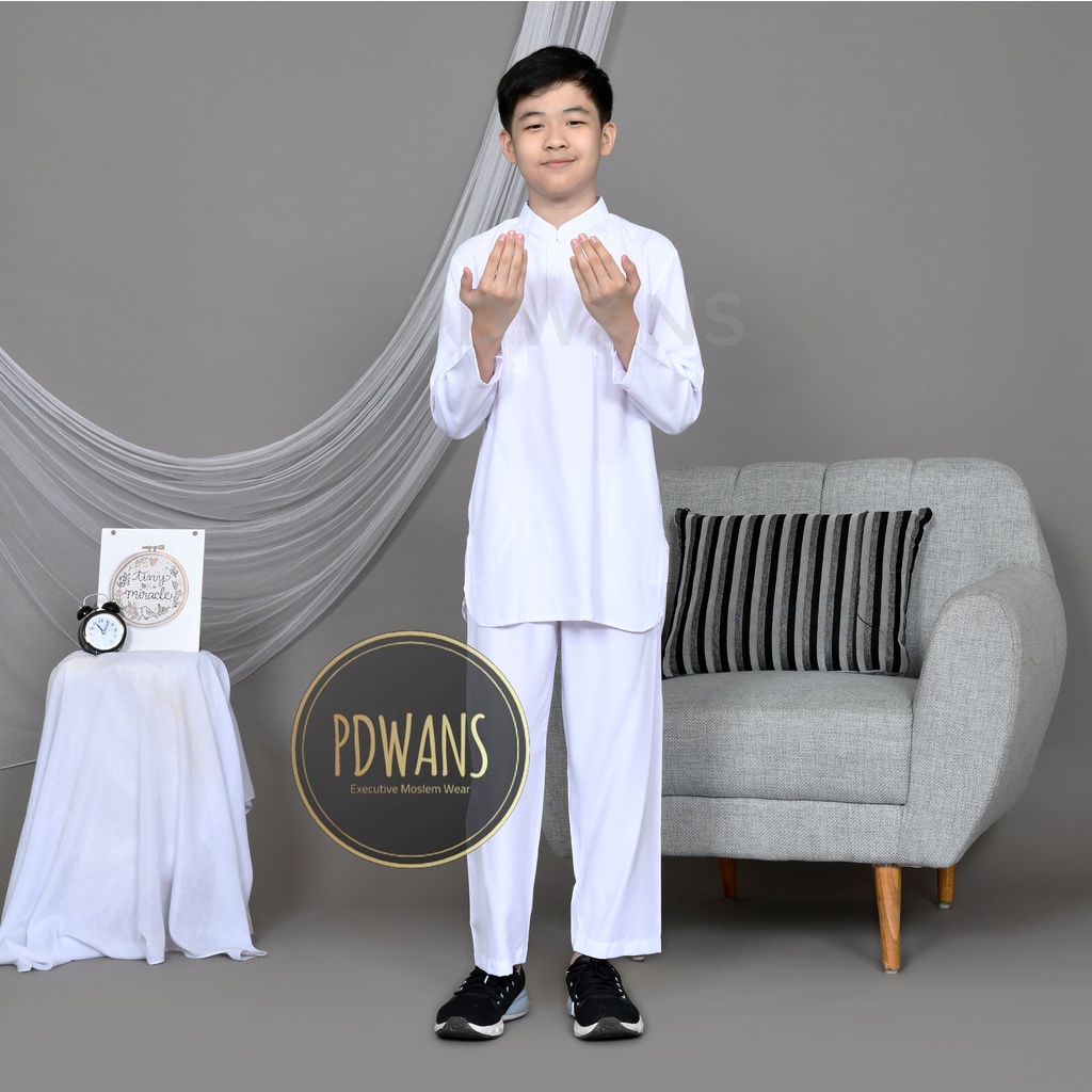 BAJU KOKO Pakistan Remaja Putih Setelan Anak 5 6 7 8 9 10 Tahun BGM09 PDWANS