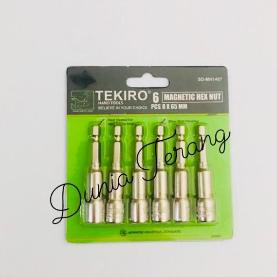 Kunci Mata Roofing TEKIRO 8 x 65 mm - Mata Sock Roofing 8mm 65mm Magnetic Hex Nut