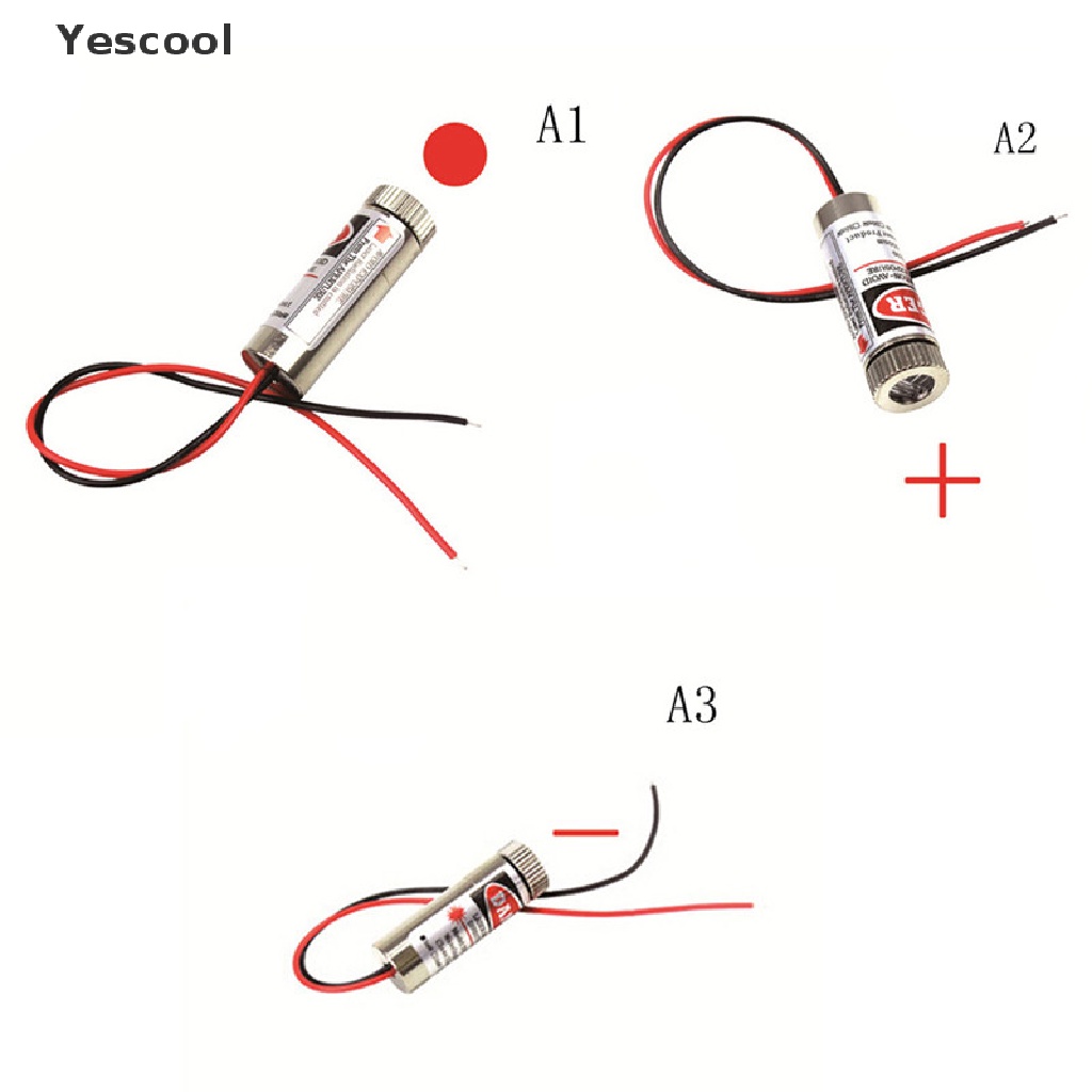 Yescool 650nm 5mW Red Point / Line / Cross Laser Module Head Glass Lens Focusable .