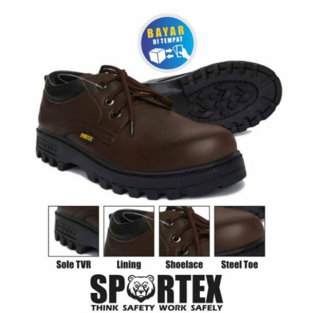 sepatu safety ujung besi kulit SINTETIS type pendek PRIA from SPORTEX