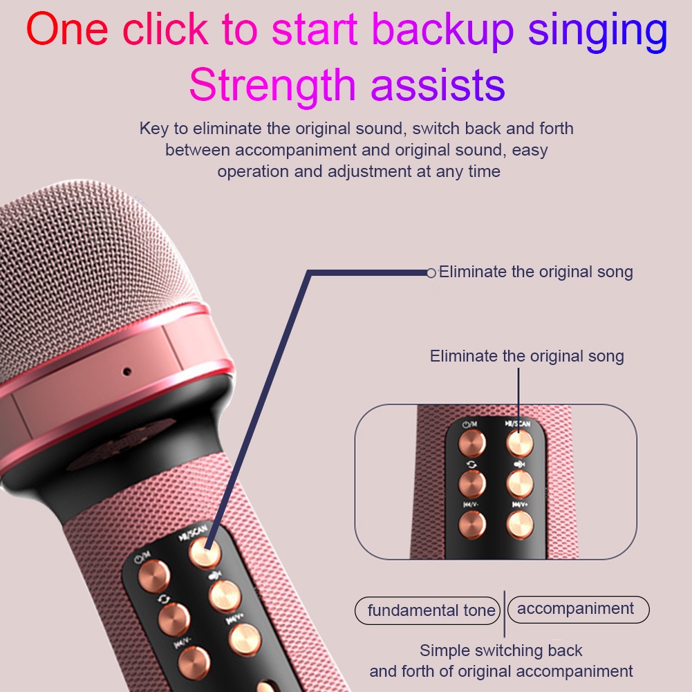 Mic Karaoke Wireless Microphone KTV Mikrofon Speaker Mikrofon Wireless Bluetooth Karaoke Player