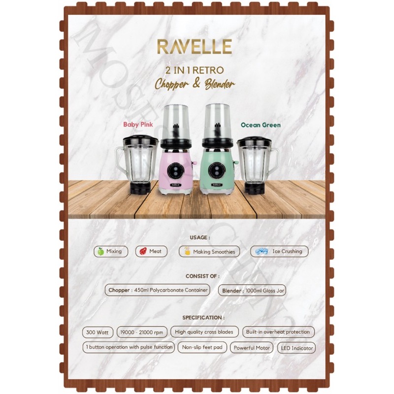 2 IN 1 RETRO CHOPPER&BLENDER RAVELLE/CHOPPER RAVELLE/BLENDER RAVELLE/BLENDER 2 IN 1/CHOPPER 2 IN 1