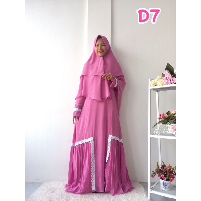 Setelan syari renda gamis syari ceruty