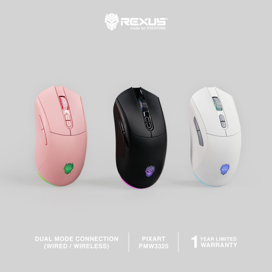 mouse gaming wireless rexus arka 107 dual connection rgb
