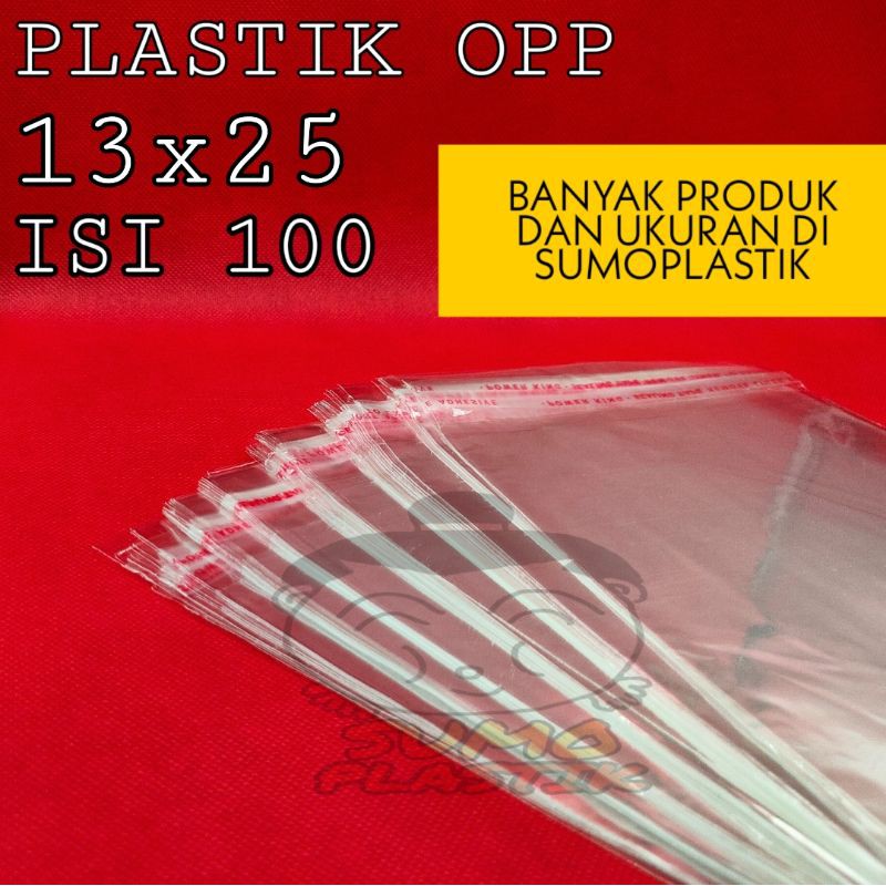 

opp plastik/plastik kaca lem 13x25 (isi 100 lembar)