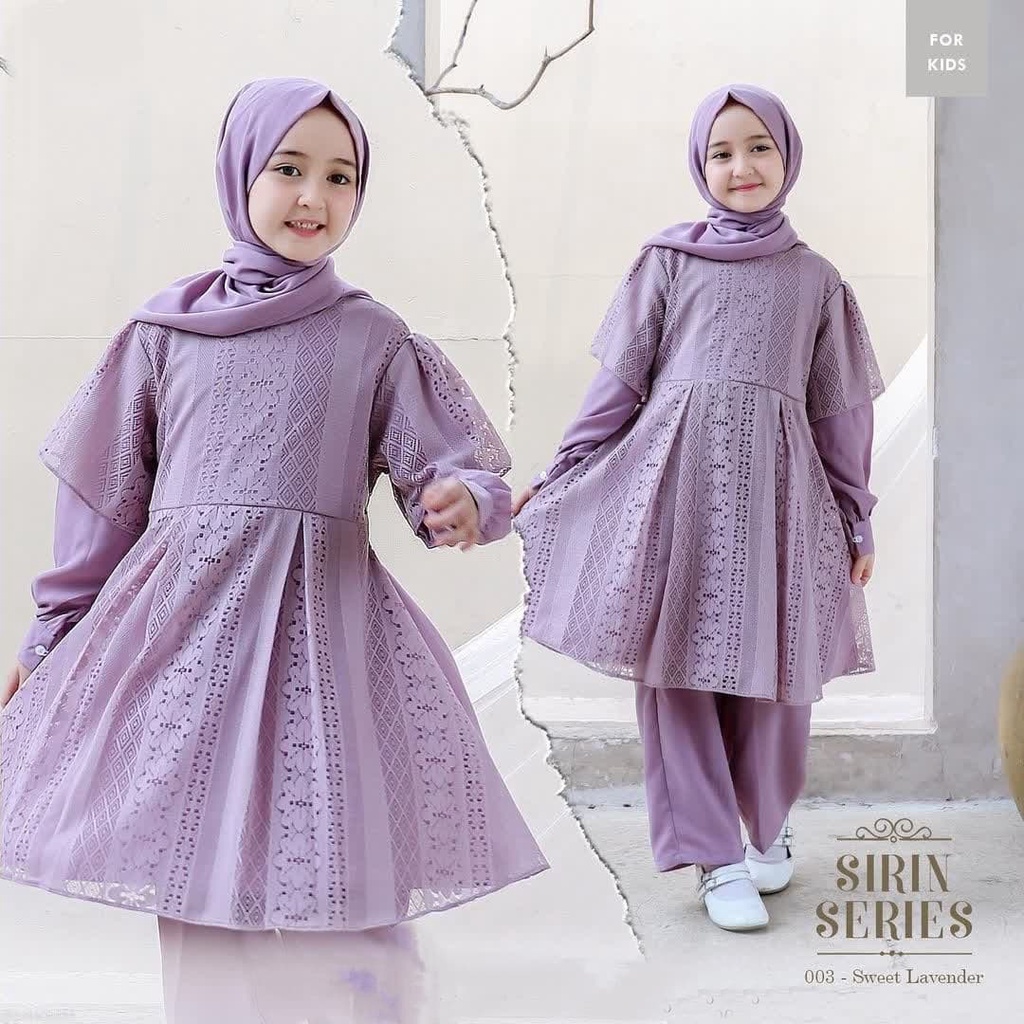 NEW PRODUCT SHIRIN 2in1 KIDS - Fashion Anak / Setelan Anak Perempuan 8 9 10 tahun / Baju Tunik dan Celana Anak Perempuan / Bahan Moscrepe Brukat Malika