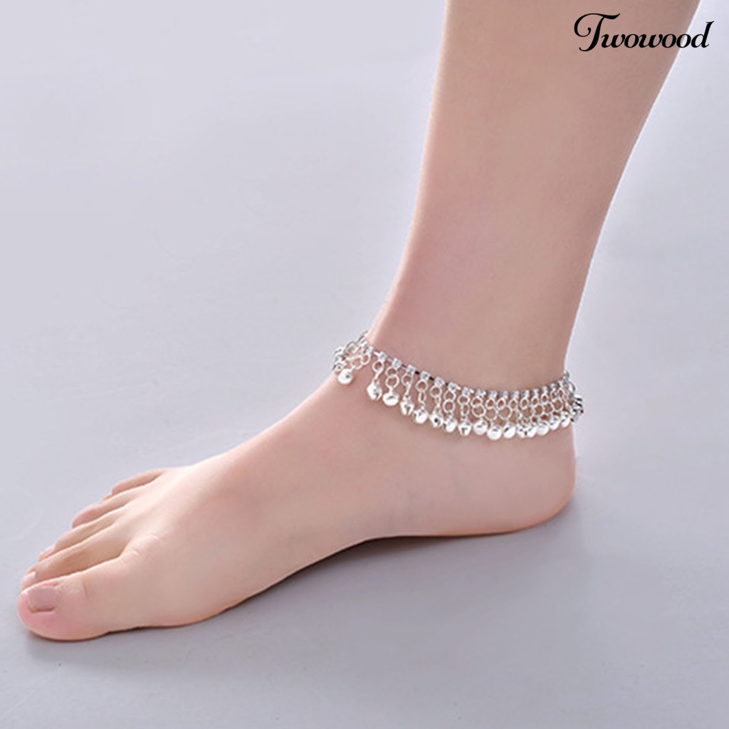 Twowood Adjustable Extended Chain Women Anklet Lightweight Personality Bell Tassel Anklet Jewelry Gift