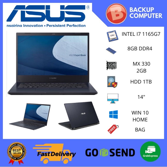 Asus B1400CEPE-EK7810T i7-1165G7 / 14" FHD / 8GB / 1TB HDD