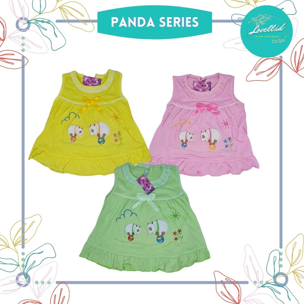 Setelan Baju Bayi / Dress Anak Perempuan Floria Panda Series