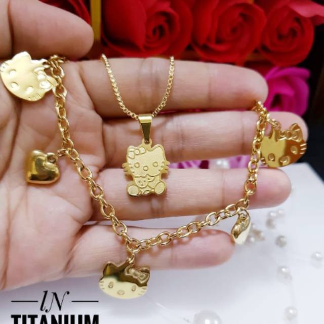 Titanium gelang dan kalung anak 0936j