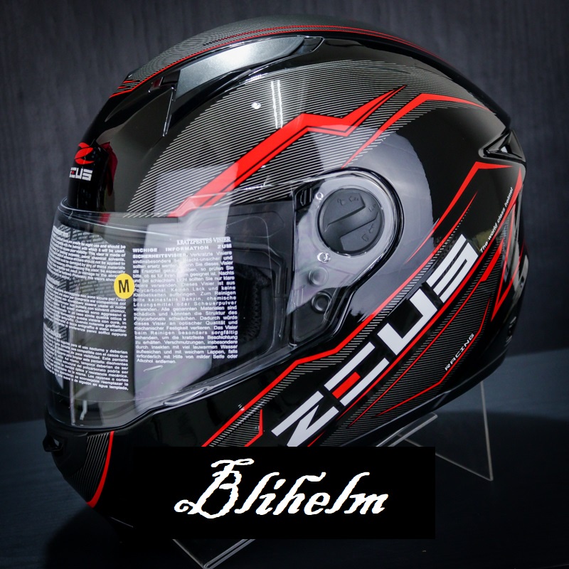 HELM ZEUS ZS 811 BLACK AL12 RED | ZS811 FULL FACE HELMET SNI | ZS-811 FREE DARK VISOR-NON PAKET
