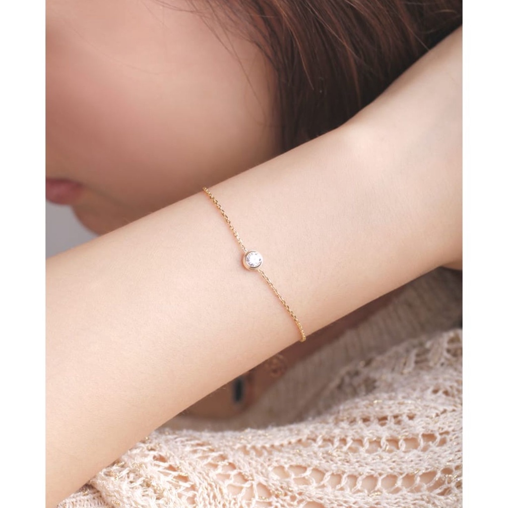 COD! gelang titanium little diamond simple anti karat import