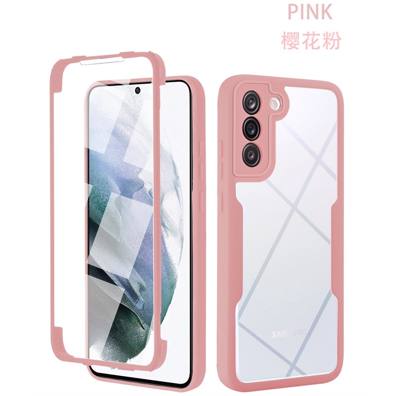 Oppo A96 A76 A15 A15s A16 A54 A55 A74 A52 A92 A95 A53 A33 A5 A9 2020 Reno 5F Case 360sarung Pelindung Full Body-Pink