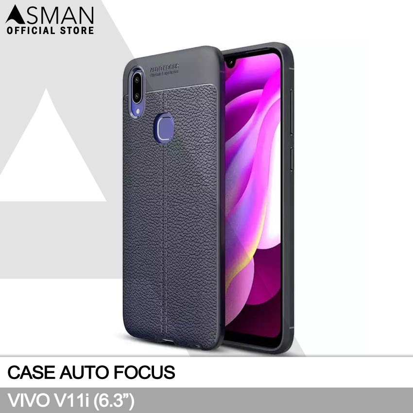 Auto Focus Vivo V11i (6.3&quot;) | Soft Case Leather Premium - Hitam