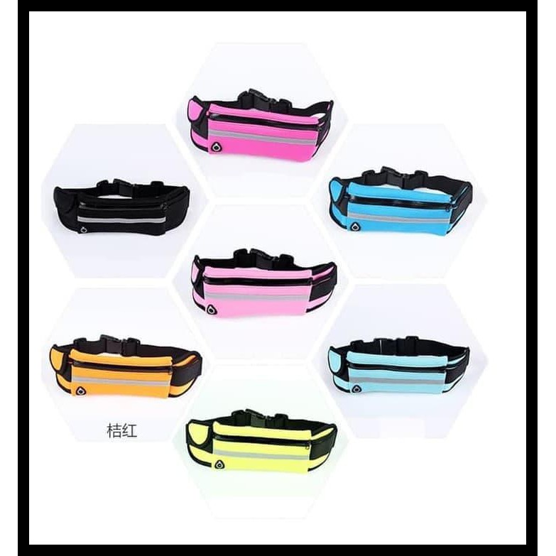 Tas Pinggang Sporty Indo Runner Body Fit -- untuk Olahraga Jogging HP - Hitam