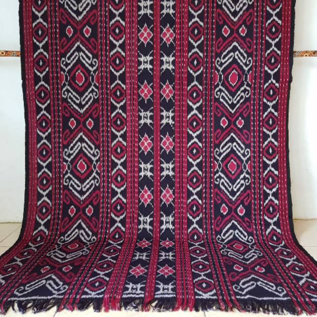 Set KAIN TENUN BLANKET PLUS SELENDANG MERAH BATA