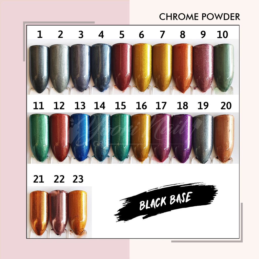 Chrome powder nail art (1) mirror chrome nails crome powder chrome powder silver gold black