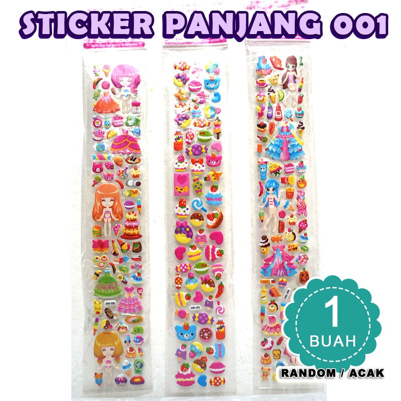 

Sticker Panjang 001 karakter acak 1 pc Satuan