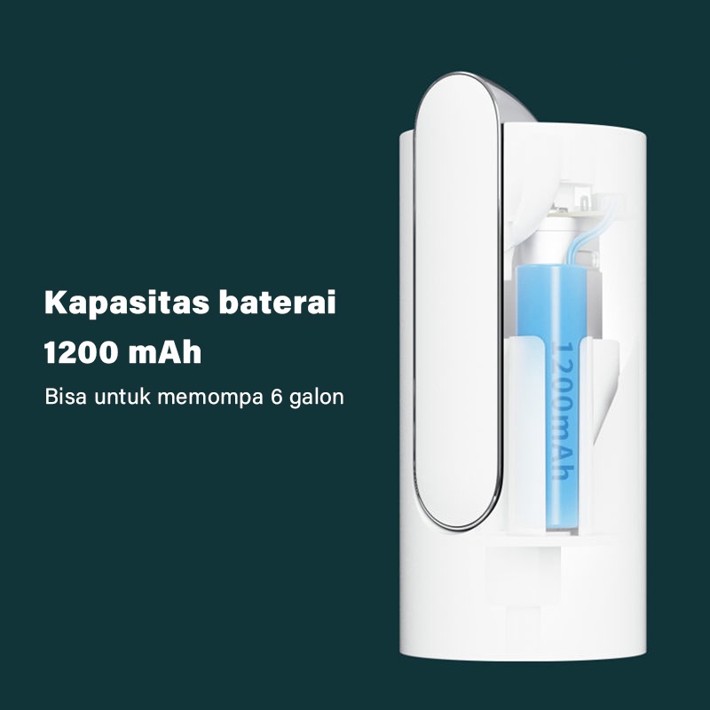 Elektrik Pompa Air Galon Dispenser Air Listrik Lipat 1000mAh Pemompaan Kuantitatif Dapat Memompa 6 Ember Air Sekaligus