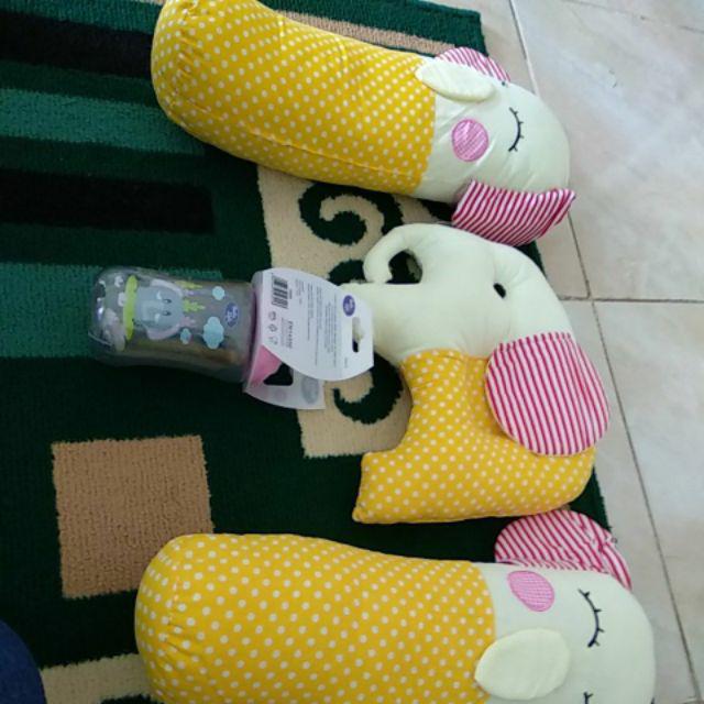 Darby Bantal Guling Set Karakter - Motif Elephant Polka